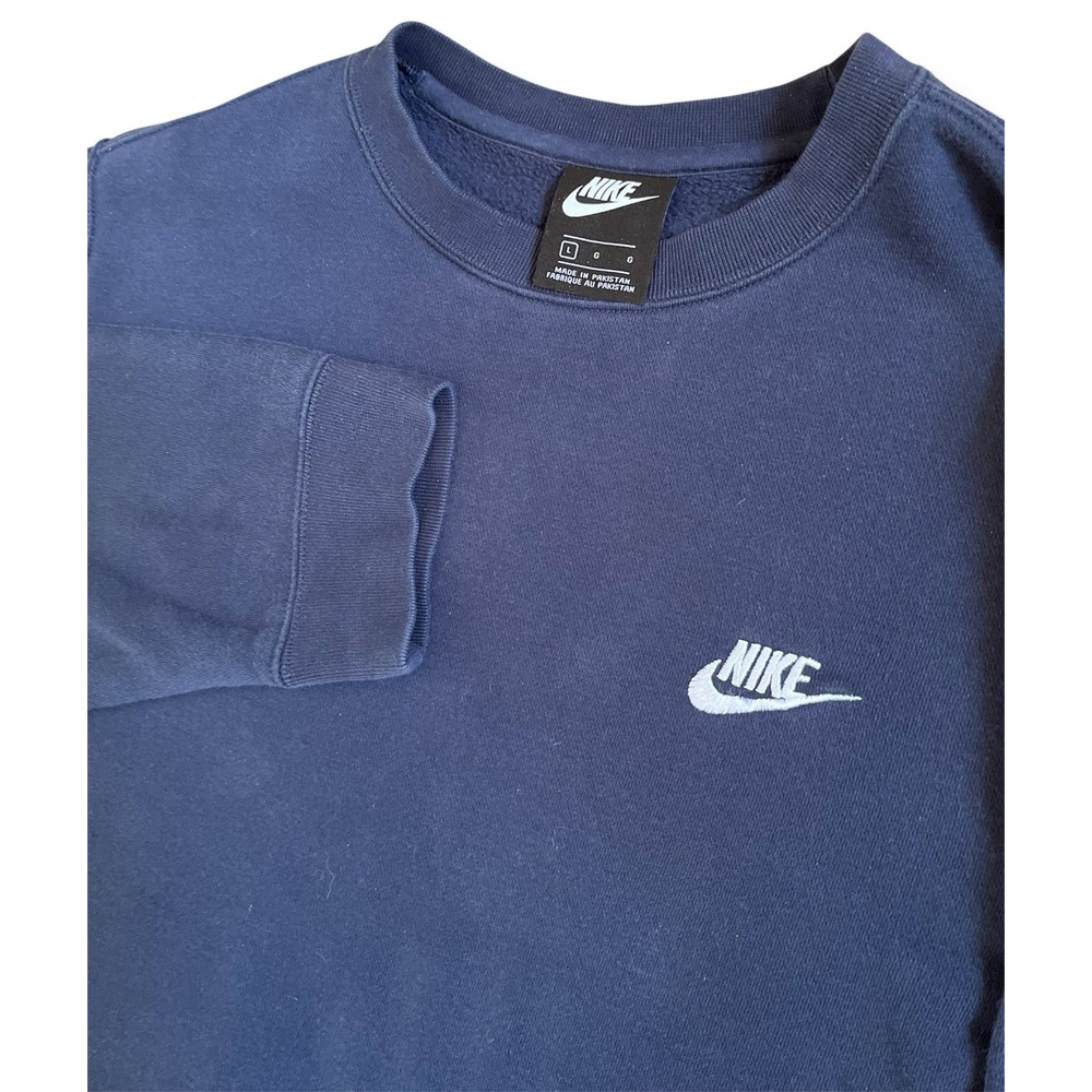Nike Crewneck Size Large Y2K Regular Fit Navy Blue (29" X 22") Sweater Black Tag